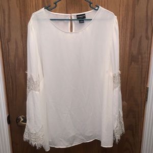 Flowing lacy Long sleeve Blouse Liz Claiborne‎ Career Woman 2X Plus Size